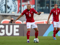 Teddy Teuma of Malta is in action during the UEFA Nations League, League D, Group D2 soccer match between Malta and Moldova at the National...