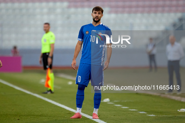 Vitalie Damascan of Moldova reacts during the UEFA Nations League, League D, Group D2 soccer match between Malta and Moldova at the National...