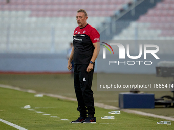 Davide Mazzotta, interim coach of Malta, gestures during the UEFA Nations League, League D, Group D2 soccer match between Malta and Moldova...