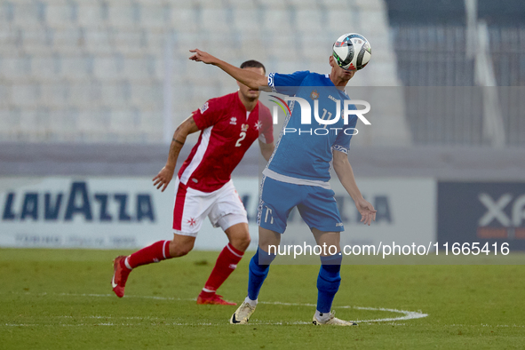 Mihail Caimacov of Moldova plays during the UEFA Nations League, League D, Group D2 soccer match between Malta and Moldova at the National S...