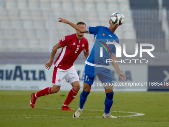 Mihail Caimacov of Moldova plays during the UEFA Nations League, League D, Group D2 soccer match between Malta and Moldova at the National S...