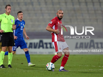 Teddy Teuma of Malta is in action during the UEFA Nations League, League D, Group D2 soccer match between Malta and Moldova at the National...