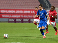 Vitalie Damascan of Moldova is in action during the UEFA Nations League, League D, Group D2 soccer match between Malta and Moldova at the Na...