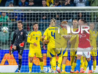 Ukrainian team is celebraiting scoring a goal during the  UEFA Nations League 2024 League B Group B1 match between Ukraine and Czechia , at...