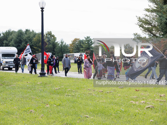 Members of the Muwekma Ohlone Tribe of the San Francisco Bay Area, along with other tribal groups and their supporters, arrive in Washington...