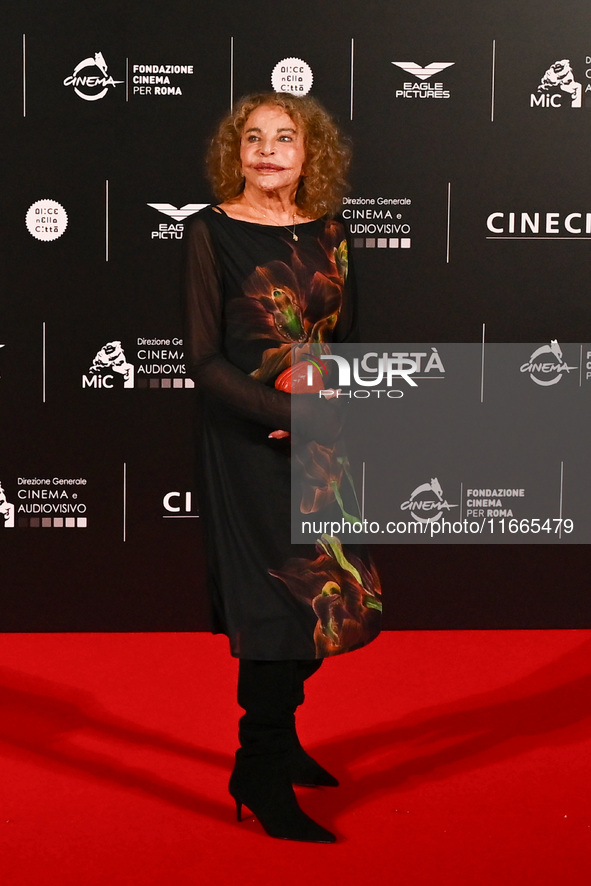 Sydne Rome attends the red carpet for the film Megalopolis at Cinecitta Studios in Rome, Italy, on October 14, 2024. 