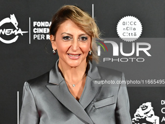 Paola Minaccioni attends the red carpet for the film Megalopolis at Cinecitta Studios in Rome, Italy, on October 14, 2024. (