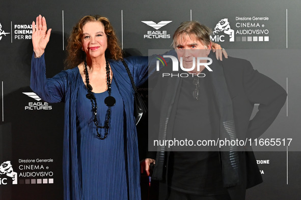 Stefania Sandrelli and Giovanni Soldati attend the red carpet for the film Megalopolis at Cinecitta Studios in Rome, Italy, on October 14, 2...