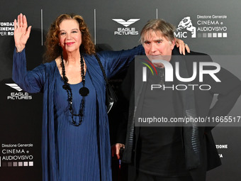 Stefania Sandrelli and Giovanni Soldati attend the red carpet for the film Megalopolis at Cinecitta Studios in Rome, Italy, on October 14, 2...