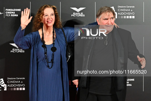 Stefania Sandrelli and Giovanni Soldati attend the red carpet for the film Megalopolis at Cinecitta Studios in Rome, Italy, on October 14, 2...