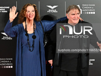 Stefania Sandrelli and Giovanni Soldati attend the red carpet for the film Megalopolis at Cinecitta Studios in Rome, Italy, on October 14, 2...