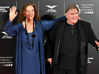 Stefania Sandrelli and Giovanni Soldati attend the red carpet for the film Megalopolis at Cinecitta Studios in Rome, Italy, on October 14, 2...