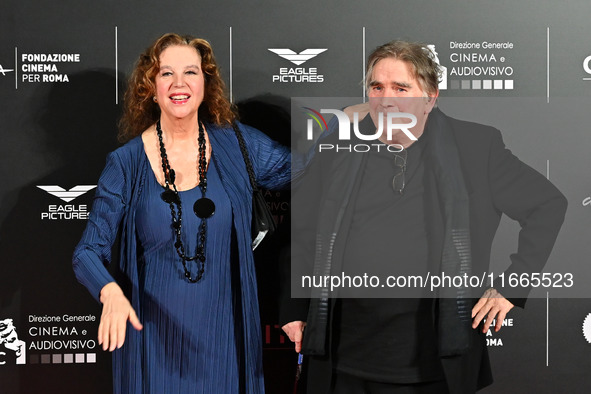 Stefania Sandrelli and Giovanni Soldati attend the red carpet for the film Megalopolis at Cinecitta Studios in Rome, Italy, on October 14, 2...