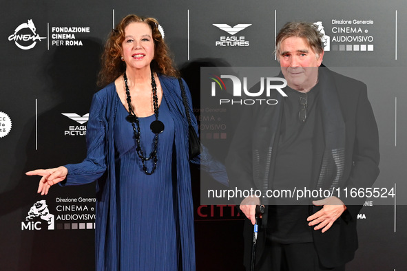 Stefania Sandrelli and Giovanni Soldati attend the red carpet for the film Megalopolis at Cinecitta Studios in Rome, Italy, on October 14, 2...