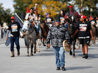 Members of the Muwekma Ohlone Tribe of the San Francisco Bay Area, along with other tribal groups and their supporters, arrive at the Lincol...