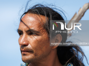 Members of the Muwekma Ohlone Tribe of the San Francisco Bay Area, along with other tribal groups and their supporters, arrive at the Lincol...