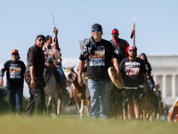 Members of the Muwekma Ohlone Tribe of the San Francisco Bay Area, along with other tribal groups and their supporters, arrive in Washington...