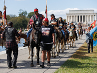 Members of the Muwekma Ohlone Tribe of the San Francisco Bay Area, along with other tribal groups and their supporters, arrive in Washington...