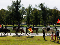 Members of the Muwekma Ohlone Tribe of the San Francisco Bay Area, along with other tribal groups and their supporters, arrive in Washington...