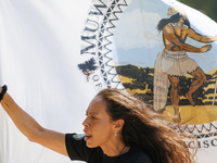 Members of the Muwekma Ohlone Tribe of the San Francisco Bay Area, along with other tribal groups and their supporters, arrive in Washington...