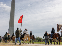 Members of the Muwekma Ohlone Tribe of the San Francisco Bay Area, along with other tribal groups and their supporters, arrive in Washington...