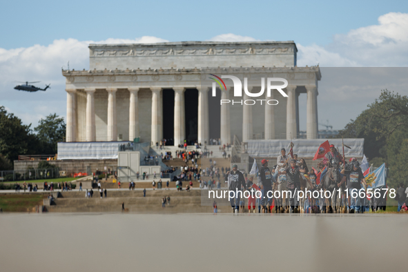 Members of the Muwekma Ohlone Tribe of the San Francisco Bay Area, along with other tribal groups and their supporters, arrive in Washington...