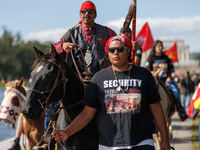 Members of the Muwekma Ohlone Tribe of the San Francisco Bay Area, along with other tribal groups and their supporters, arrive in Washington...