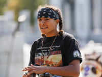 Members of the Muwekma Ohlone Tribe of the San Francisco Bay Area, along with other tribal groups and their supporters, arrive in Washington...