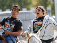 Members of the Muwekma Ohlone Tribe of the San Francisco Bay Area, along with other tribal groups and their supporters, arrive in Washington...