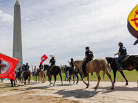 Members of the Muwekma Ohlone Tribe of the San Francisco Bay Area, along with other tribal groups and their supporters, arrive in Washington...