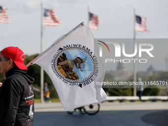 Members of the Muwekma Ohlone Tribe of the San Francisco Bay Area, along with other tribal groups and their supporters, arrive in Washington...