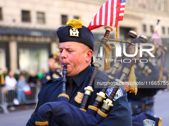 Port Authority Police of New York and New Jersey march up 5th Avenue in the Columbus Day Parade in New York City, United States, on October...