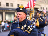 Port Authority Police of New York and New Jersey march up 5th Avenue in the Columbus Day Parade in New York City, United States, on October...