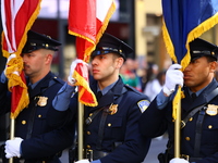 Port Authority Police of New York and New Jersey march up 5th Avenue in the Columbus Day Parade in New York City, United States, on October...