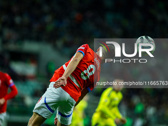 Jan Boril participates in a match of the UEFA Nations League between the Ukraine and Czechia national teams in Wroclaw, Poland, on October 1...