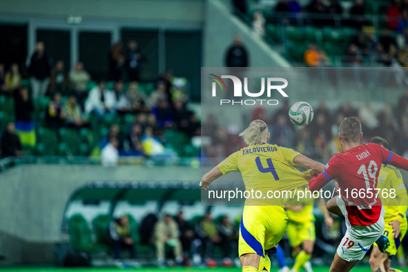 TOMAS CHORY participates in a match of the UEFA Nations League between the Ukraine and Czechia national teams in Wroclaw, Poland, on October...