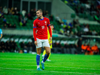 TOMAS CHORY participates in a match of the UEFA Nations League between the Ukraine and Czechia national teams in Wroclaw, Poland, on October...