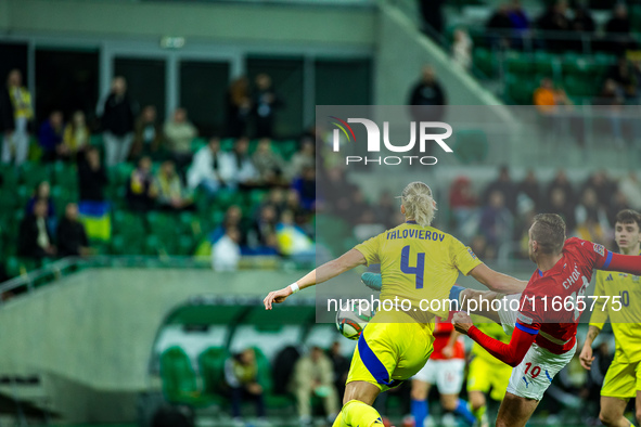 TOMAS CHORY participates in a match of the UEFA Nations League between the Ukraine and Czechia national teams in Wroclaw, Poland, on October...