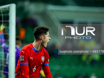 Martin Vitik participates in a match of the UEFA Nations League between the Ukraine and Czechia national teams in Wroclaw, Poland, on Octobe...