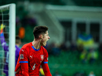 Martin Vitik participates in a match of the UEFA Nations League between the Ukraine and Czechia national teams in Wroclaw, Poland, on Octobe...