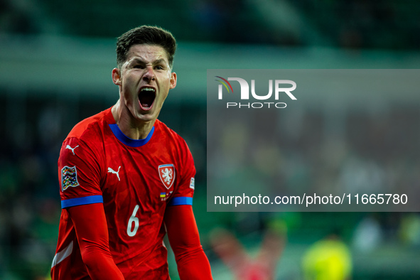 Martin Vitik participates in a match of the UEFA Nations League between the Ukraine and Czechia national teams in Wroclaw, Poland, on Octobe...