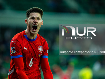 Martin Vitik participates in a match of the UEFA Nations League between the Ukraine and Czechia national teams in Wroclaw, Poland, on Octobe...