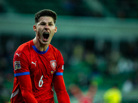 Martin Vitik participates in a match of the UEFA Nations League between the Ukraine and Czechia national teams in Wroclaw, Poland, on Octobe...