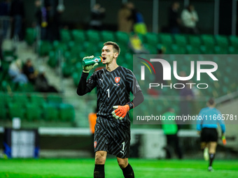 Matej Kovar participates in a match of the UEFA Nations League between the Ukraine and Czechia national teams in Wroclaw, Poland, on October...