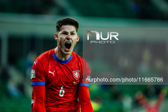 Martin Vitik participates in a match of the UEFA Nations League between the Ukraine and Czechia national teams in Wroclaw, Poland, on Octobe...