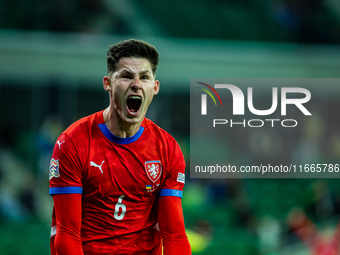 Martin Vitik participates in a match of the UEFA Nations League between the Ukraine and Czechia national teams in Wroclaw, Poland, on Octobe...