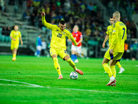 Oleksandr Zubkov participates in a match of the UEFA Nations League between the Ukraine and Czechia national teams in Wroclaw, Poland, on Oc...