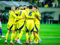 Ukraine plays against the Czechia national team in a UEFA Nations League match in Wroclaw, Poland, on October 14, 2024. (