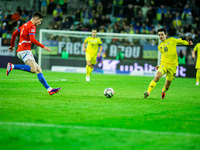 Mykola Sharparenko participates in a match of the UEFA Nations League between the Ukraine and Czechia national teams in Wroclaw, Poland, on...