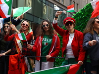 Italian-Americans celebrate as they march up 5th Avenue in the Columbus Day Parade in New York City, United States, on October 14, 2024. (